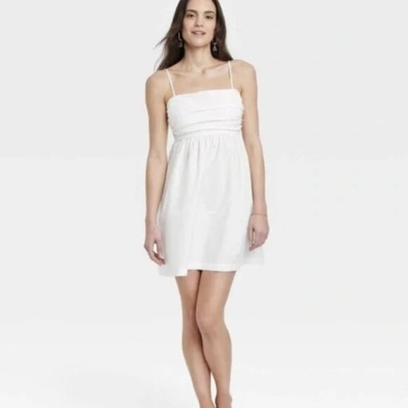 Target White Mini Dress w/ Pockets - M - Picture 1 of 7